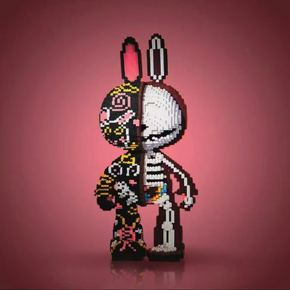 Animal Graffiti Skeleton Rabbit Micro Building Blocks Set